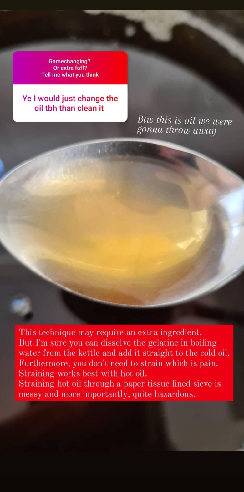 How to clean used oil